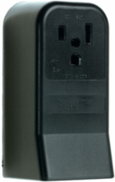 50A 250V Straight Blade Surface Receptacle 2-Pole, 3-Wire, Black