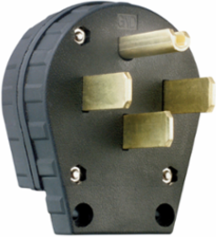 Angled Plug, Black - 50 Amp, 125/250 Volt, 1.36 Inch Depth, 3.43 Inch Height