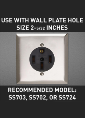 50 Amp NEMA 14-50R Flush Mount Electrical Outlet for Ranges, Dryers, EV Chargers
