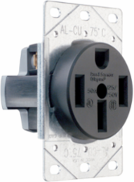 50 Amp NEMA 14-50R Flush Mount Electrical Outlet for Ranges, Dryers, EV Chargers