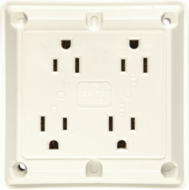 Specification Grade Quad Receptacle 15A 125V, White