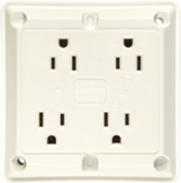 Specification Grade Quad Receptacle 15A 125V, White