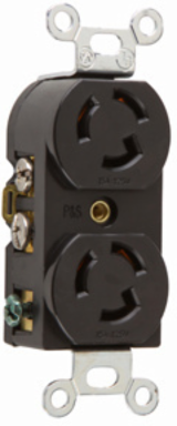 Turnlok 15A NEMA L515 Duplex Receptacle, 1.5 Inch Width, 2.635 Inch Height
