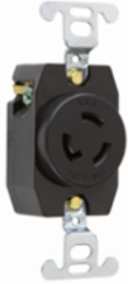 Turnlok Single Receptacle 15A 125V, Compact Black, 1.437 Inch Width