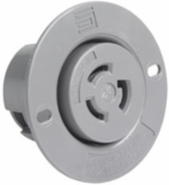 Turnlok Flanged Outlet 15A 125V, 1.374 Inch Depth, 2.562 Inch Width
