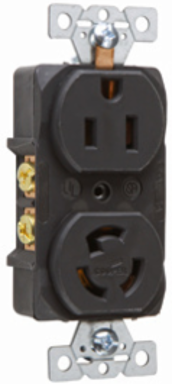 15A NEMA L515 Combination Straight Blade & Locking Receptacle 3.28 Inch Height