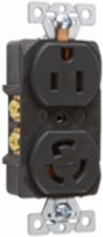 15A NEMA L515 Combination Straight Blade & Locking Receptacle 3.28 Inch Height