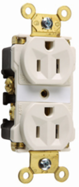 Industrial Heavy-Duty Spec Grade Receptacle 15A 125V Light Almond 1.625 Inch Width