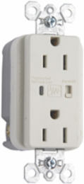 15A 125V Surge Protective Duplex Receptacle, Light Almond, 2.75 Inch Height, 1.7 Inch Width