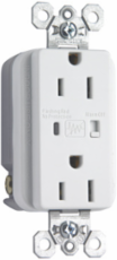 15A 125V Surge Protective Duplex Receptacle, White, 2.75 Inch Height, 0.875 Inch Depth, 1.7 Inch Width