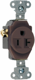 20A 125V Heavy-Duty Spec-Grade Single Receptacle, Brown, 1.08 Inch Depth, 1.38 Inch Width