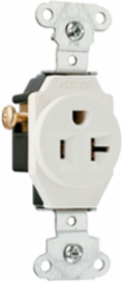20A 125V Heavy Duty Single Receptacle, Side Wire, Light Almond, 1.08 Depth, 1.38 Width
