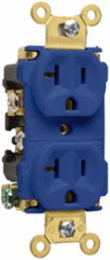20A 125V Heavy Duty Duplex Receptacle, 1.625 Inch Width, Blue