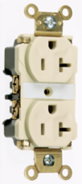 20A 125V Industrial Extra Heavy Duty Duplex Receptacle, 0.9 Inch Depth, Light Almond