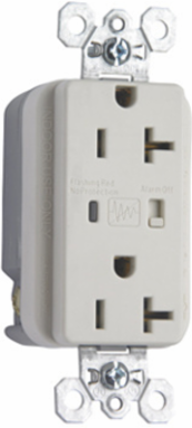 20A 125V Extra Heavy Duty Surge Protective Duplex Receptacle, Light Almond, 1.225 Inch Depth, 1.75 Inch Width, 2.8 Inch Height