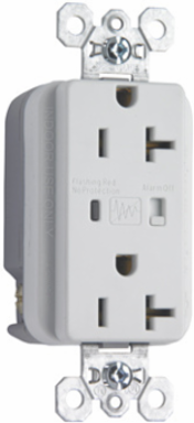 20A 125V Surge Protective Duplex Receptacle, White, 1.75 Inch Width