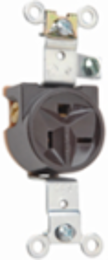Heavy-Duty Single Receptacle 20A 125V Side Wire Brown 1.32" x 3.28"
