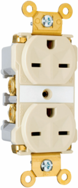Extra Heavy Duty Duplex Receptacle, 15A 250V, Black, 2.75 Inch Height
