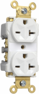Industrial Extra Heavy Duty Grade Receptacle 20A 250V White, 2.75 Inch Height