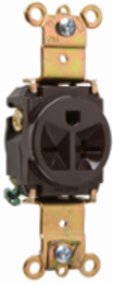 Heavy-Duty Spec-Grade 20A 250V Single Receptacle, Brown, 1.68 Inch Height