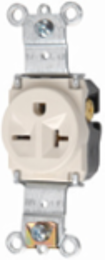 20A 250V Heavy Duty Spec-Grade Single Receptacle, Light Almond, 1.68 Inch Height