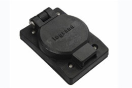 Watertight Straight Blade Single Receptacle 15A 125V Black