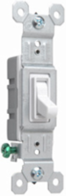 Trademaster Grounding Toggle Switch, 15A, 120V, White, Thermoplastic