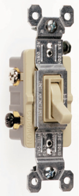 Trademaster Grounding Toggle Switch, 15A 120V, Ivory, 1.25 Inch Width