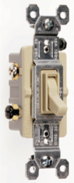 Trademaster Grounding Toggle Switch, 15A 120V, Ivory, 1.25 Inch Width