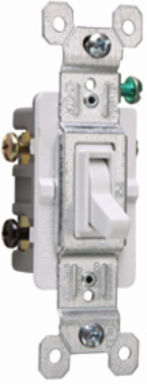 Trademaster Grounding Toggle Switch 15A 120V White Matte Finish
