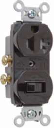 20A Tamper-Resistant Single-Pole Switch and Receptacle, Brown, 120/125V