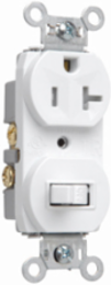 20A 120-125V Combination Switch & Tamper-Resistant Receptacle, White, 4.06 Inch Height