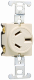 Single Receptacle 3-Pole 3-Wire 20A 125/250V Ivory 1.38 Inch x 1.75 Inch x 1.15 Inch