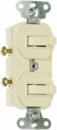 Double Combination Switch, 15A, 120/277V, Ivory, 1.32 Inch Width