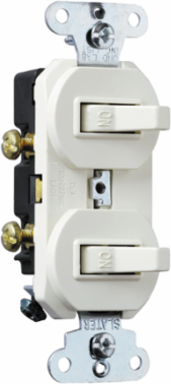 Single-Pole Double Combination Switch 15A 120/277V Grounding Ivory