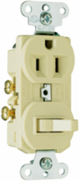 15A 120V Combination Toggle Switch & Receptacle, Ivory, 0.94 Inch Depth