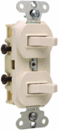 Double 3-Way Combination Switch 15A 120/277V, Light Almond, 4.06 Inch Height