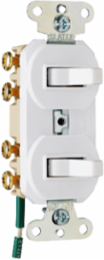 Double 3-Way Combination Switch 15A, 120/277V, 4.06 Inch Height, White