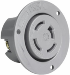 Turnlok Industrial Spec Grade 20A Flanged Outlet, Gray, 2.87 Inch Width