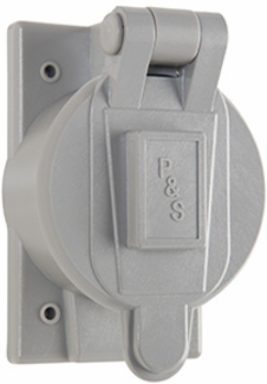 Turnlok® Weatherproof Cover for 50A Receptacle, Gray, 3 Inch Width
