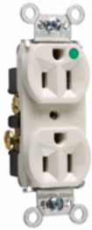 15A 125V Heavy Duty Hospital-Grade Compact Duplex Receptacle, 0.78 Inch Depth