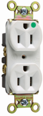 15A 125V Heavy Duty Hospital-Grade Duplex Receptacle, Compact Design, White