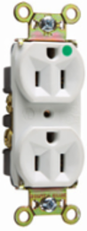 15A 125V Heavy Duty Hospital-Grade Duplex Receptacle, Compact Design, White