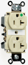 Extra Heavy Duty Hospital-Grade Duplex Receptacle 15A 125V, Ivory, 1.625 Inch Width