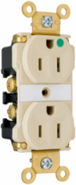 15A 125V Extra Heavy-Duty LED Illuminated Face Duplex Receptacle, Red, 1.625 Inch Width, 2.75 Inch Height