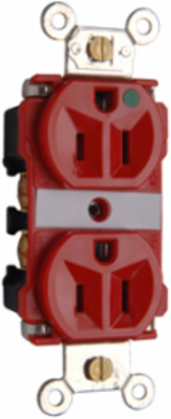 Extra Heavy Duty Hospital Grade MRI Receptacle, 15A 125V, Red, 1.625 Inch Width