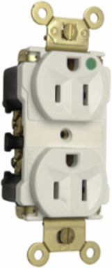 Heavy-Duty Hospital Grade MRI Receptacle 15A 125V, White, 0.866 Inch Depth
