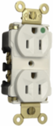 Heavy-Duty Hospital Grade MRI Receptacle 15A 125V, White, 0.866 Inch Depth