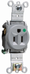 Heavy Duty Hospital Grade Single Receptacle 15A, 125V, Gray, 3.68 Inch Height