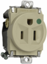 Hospital-Grade Single Receptacle 15A 125V, 1.68 Inch Height, Ivory